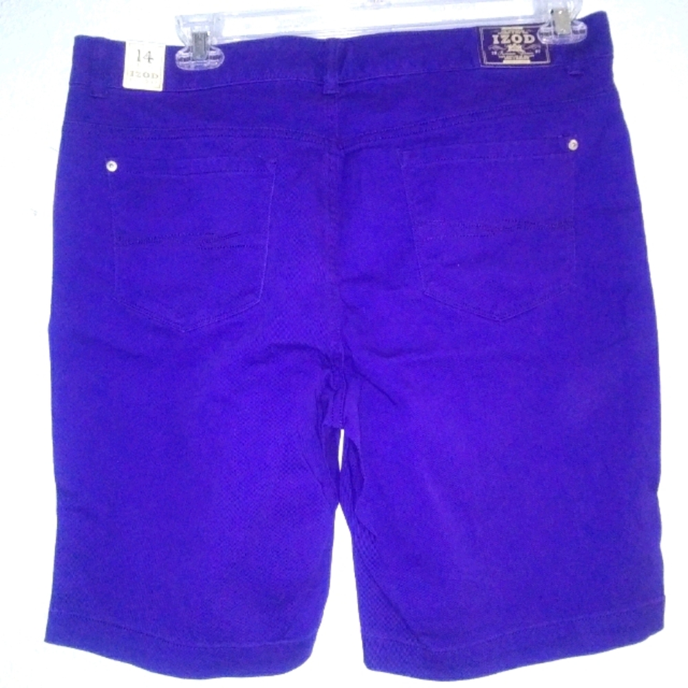 NWT IZOD Just Right Shorts Blue Spell Sz 14